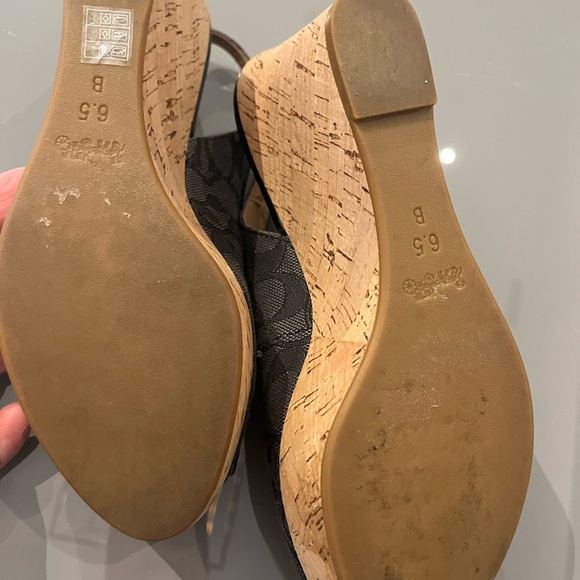 Coach Open Toe Cork Wedges - Picture 6 of 7